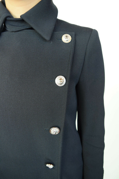 Pre-owned Versus Versace  Double Breasted Admiral Coat In Blue
