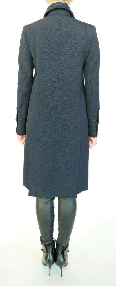 Pre-owned Versus Versace  Double Breasted Admiral Coat In Blue