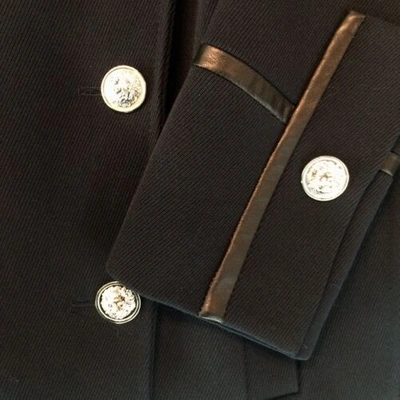 Pre-owned Versus Versace  Double Breasted Admiral Coat In Blue