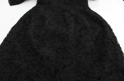 Pre-owned Dolce & Gabbana Dolce&gabbana Women Black Dress Polyester Floral Lace Long Party Long Bodycon
