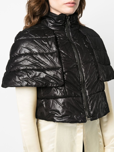 Pre-owned Valentino 2010s Point D'esprit Padded Jacket In Black