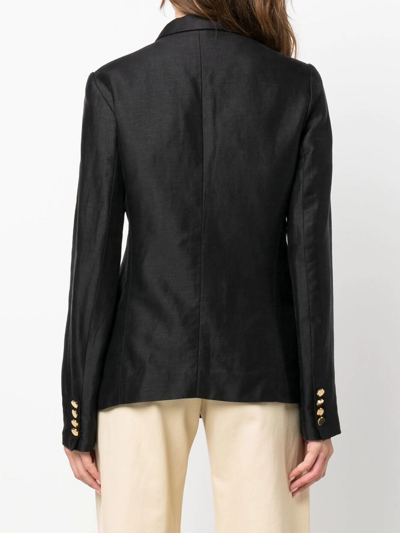 Pre-owned Celine 2010s Notched Lapels Double-breasted Blazer In Black