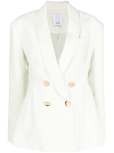 Shop Acler Double-breasted Blazer In Green