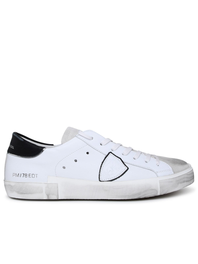 Shop Philippe Model Leather Prsx Sneaker In White