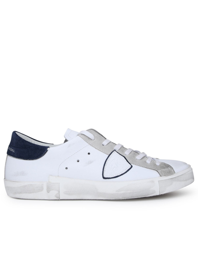 Philippe Model Prsx Veau Broderie Leather Sneakers In Blue | ModeSens