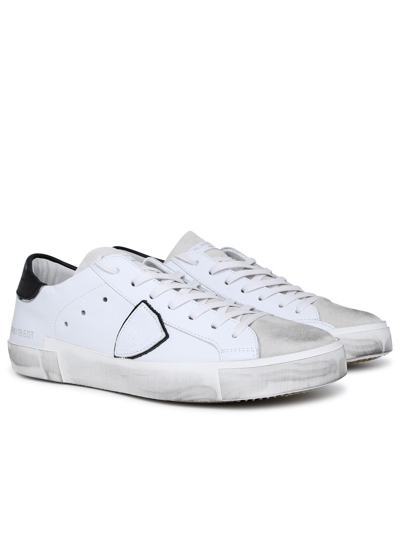 Shop Philippe Model Leather Prsx Sneaker In White