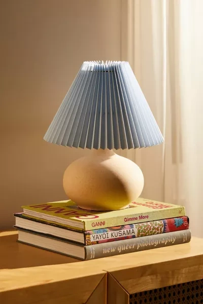 Shop Urban Outfitters Pleated Lamp Shade In Light Blue At