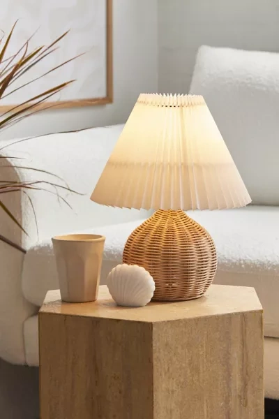 Shop Urban Outfitters Pleated Lamp Shade In White At