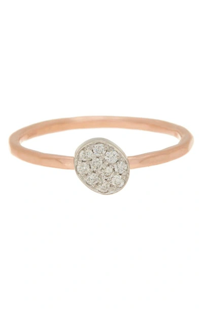 Shop Meira T 14k Rose Gold Pavé Diamond Disc Ring In Pink