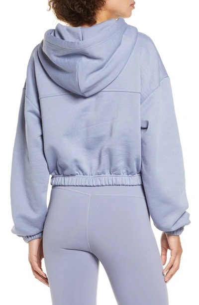 Shop Alo Yoga Stadium Quarter Zip Hoodie In Blue Moon