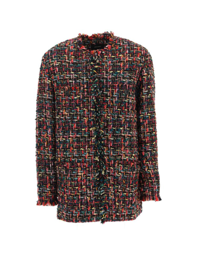 Shop Isabel Marant Crewneck Tweed Jacket In Multi