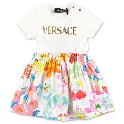 Shop Versace Kids Floral Printed Short In Multi