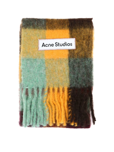 Shop Acne Studios Logo Patch Scarf In Multi