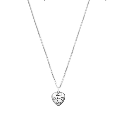 Shop Gucci "blind For Love" Necklace In Silver In Silver-tone