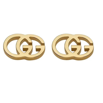 Gucci Gg Running 18k Yellow Gold Stud Earrings Ybd094074002 In Yellow
