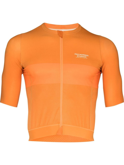 Shop Pas Normal Studios Solitude Zip-up Cycling Jersey In Orange