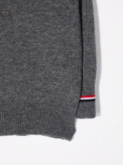 Shop Thom Browne Infant Knitted Pullover In Grey