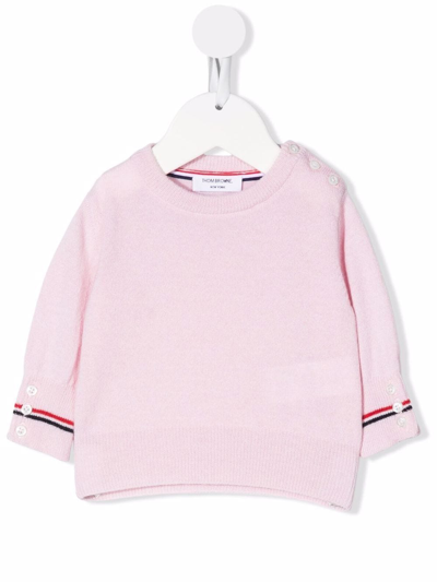 Shop Thom Browne Infant Knitted Jumper In Pink