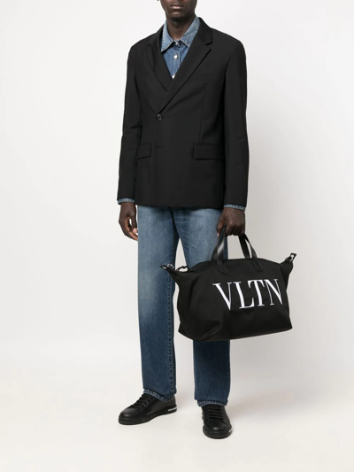 Shop Valentino Logo-print Tote Bag In Schwarz