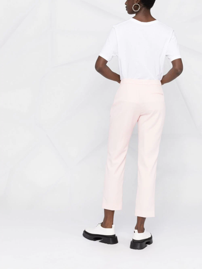 Shop Alexander Mcqueen Cropped Slim-cut Trousers In Rosa