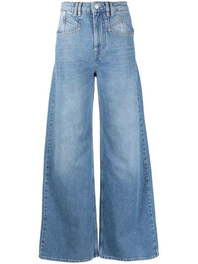 Shop Isabel Marant Étoile Wide-leg Denim Jeans In Blau