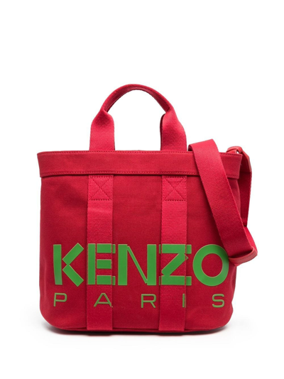 Shop Kenzo Logo-print Tote Bag In Rot