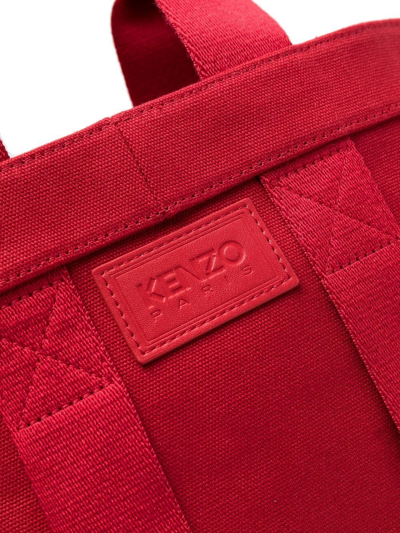 Shop Kenzo Logo-print Tote Bag In Rot