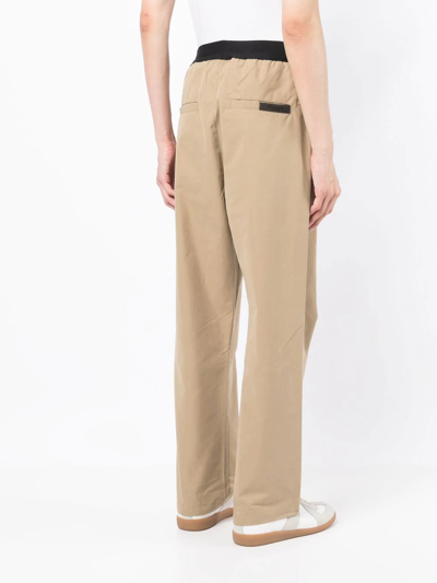 Shop Essentials Straight-leg Trousers In Brown