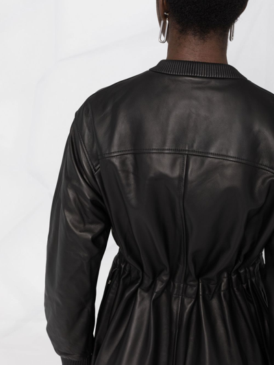 Shop Proenza Schouler White Label Long Sleeve Leather Jacket In Schwarz