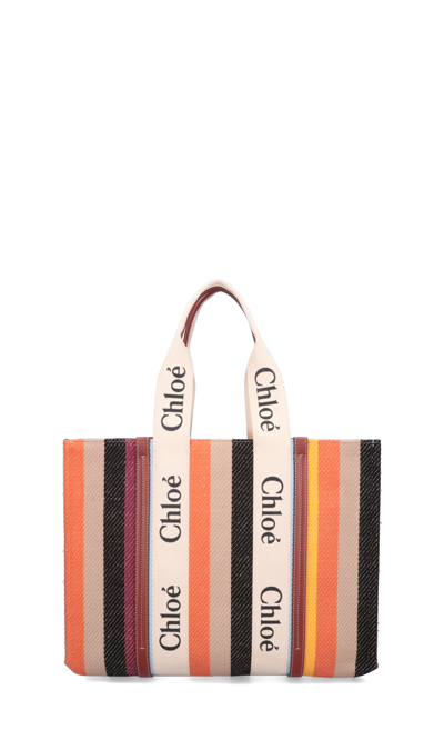 Shop Chloé Logo Tote Bag In Neutrals