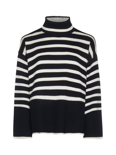Shop Totême Sweater In Black Stripe