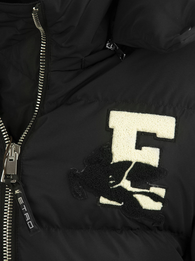 Shop Etro Colour Block Jacket With Logo In Black/white