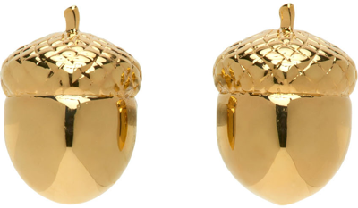 Shop Apc Gold Acorn Earrings In Raa Or