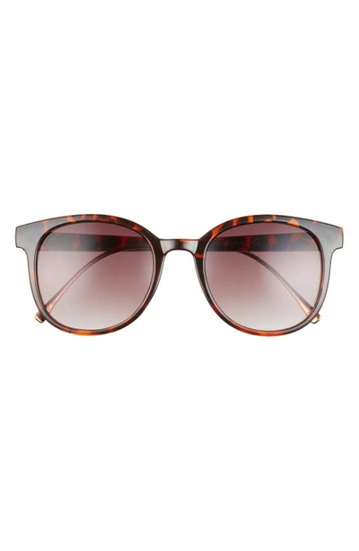 Shop Aire Crux Round 52mm Sunglasses In Dark Tort