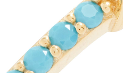 Shop Adinas Jewels Thin Eternity Ring In Turquoise