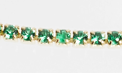Shop Adinas Jewels Cubic Zirconia Tennis Choker In Emerald Green