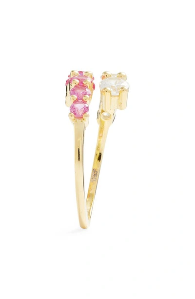 Shop Adinas Jewels Cubic Zircona Graduated Ring In Sapphire Pink