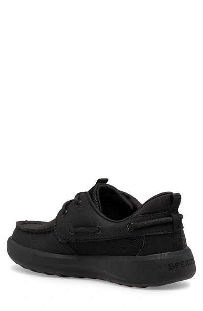 Shop Sperry Kids' Fairwater Plushwave Boat Shoe In Black