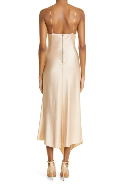 Shop Alice And Olivia Harmony Cutout Asymmetric Midi Dress In Sand