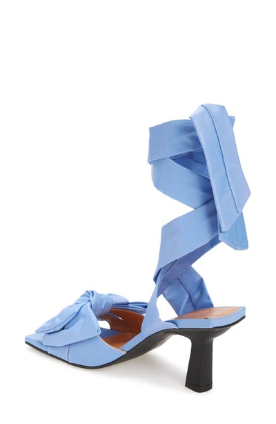 Shop Ganni Bow Sandal In Forever Blue
