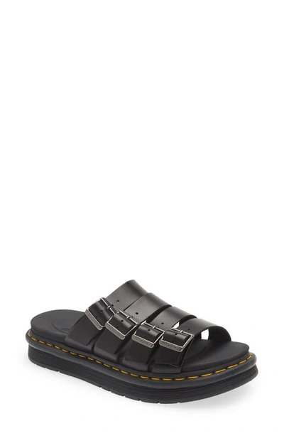 Shop Dr. Martens' Tate Buckle Strap Slide Sandal In Black Brando