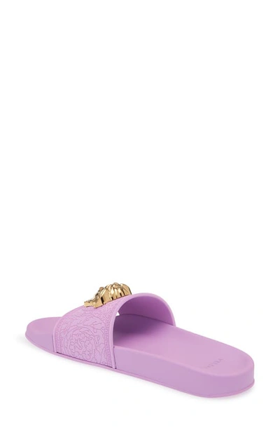Shop Versace Medusa Slide Sandal In Liatris- Gold