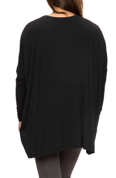 Felina Stretch Modal Maternity Pajama Top In Black