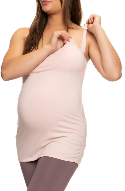 Shop Felina Cotton Blend Maternity Camisole In Sepia Rose