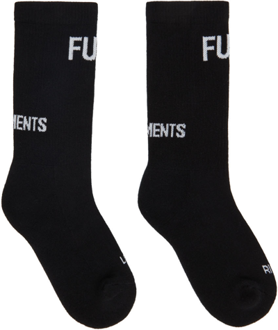 Shop Vetements Black 'fuck' Socks