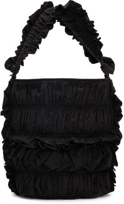 Shop Molly Goddard Black Kazuko Frill Shoulder Bag
