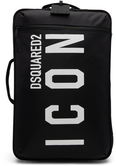 Shop Dsquared2 Black Icon Travel Bag In M436 Black
