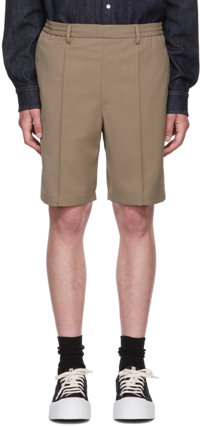 Shop Ami Alexandre Mattiussi Taupe Wool Shorts In Taupe/281