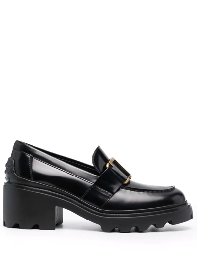 Shop Tod's Logo-plaque 60mm Loafers In Black