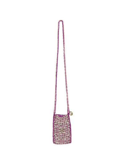 Shop Rosantica "hello Macramè" Phone Holder In Purple